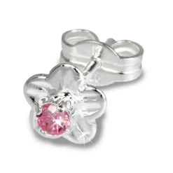 SilberDream Ohrringe Blume Zirkonia rosa 925 Silber Ohrstecker SDO543A