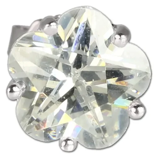 SilberDream Ohrringe Blume Zirkonia weiß 925 Silber Ohrstecker SDO738W