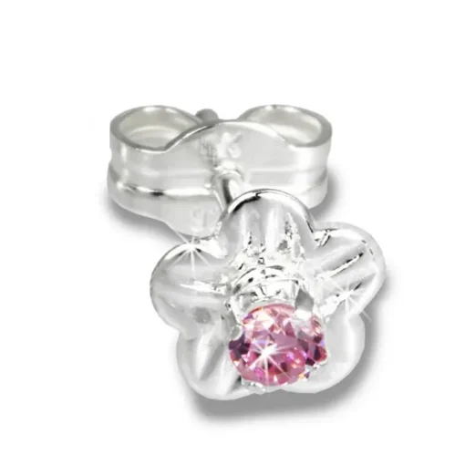 SilberDream Ohrringe Blume Zirkonia rosa 925 Silber Ohrstecker SDO543A