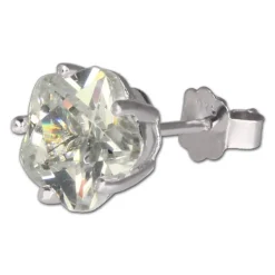 SilberDream Ohrringe Blume Zirkonia weiß 925 Silber Ohrstecker SDO738W