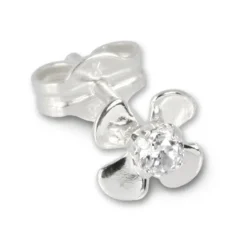SilberDream Ohrringe Blume weiß 925 Silber Ohrstecker SDO508W