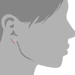 SilberDream Ohrringe Blume 6mm Zirkonia rosa Silber Ohrstecker SDO736A