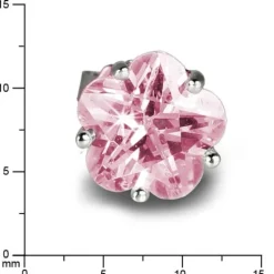 SilberDream Ohrringe Blume Zirkonia rosa 925 Silber Ohrstecker SDO738A
