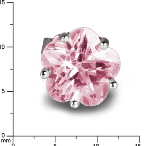SilberDream Ohrringe Blume Zirkonia rosa 925 Silber Ohrstecker SDO738A