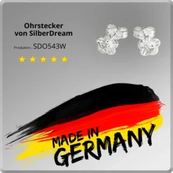 SilberDream Ohrringe Blume Zirkonia weiß 925 Silber Ohrstecker SDO543W