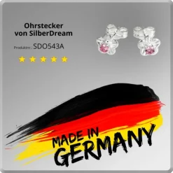 SilberDream Ohrringe Blume Zirkonia rosa 925 Silber Ohrstecker SDO543A