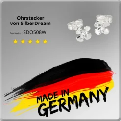 SilberDream Ohrringe Blume weiß 925 Silber Ohrstecker SDO508W