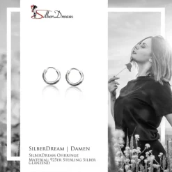 SilberDream Ohrringe Creole glanz klein 10mm 925 Silber Creolen SDO8711