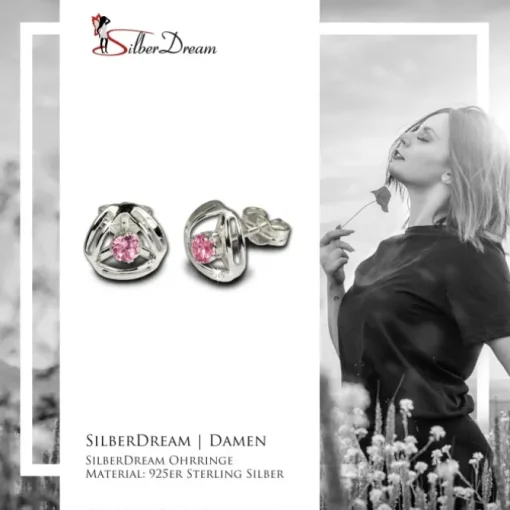 SilberDream Ohrringe Design Zirkonia rosa 925 Silber SDO528P