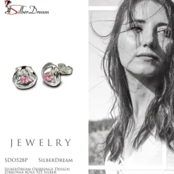SilberDream Ohrringe Design Zirkonia rosa 925 Silber SDO528P