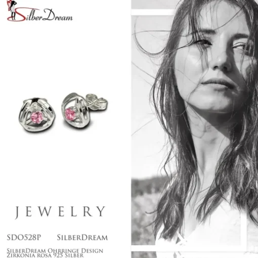 SilberDream Ohrringe Design Zirkonia rosa 925 Silber SDO528P