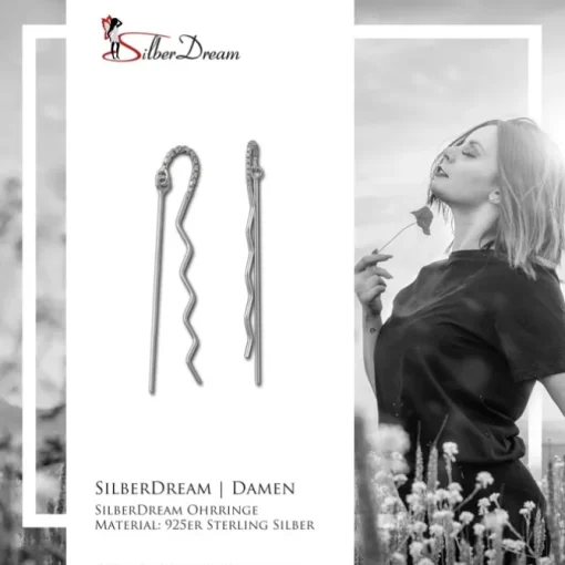 SilberDream Ohrringe Durchzieher Zickzack klein 925er Silber SDO5623