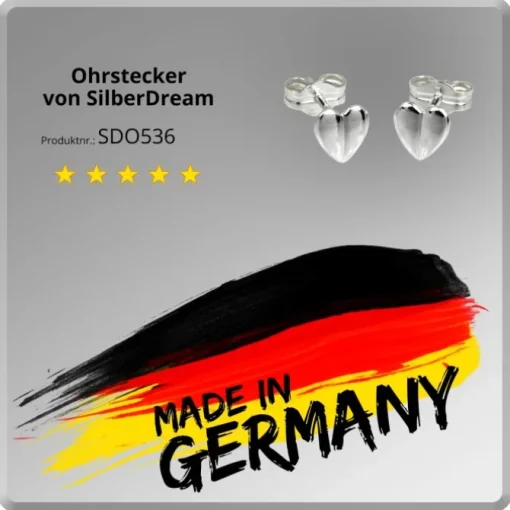SilberDream Ohrringe Herzchen 925er Silber Ohrstecker SDO536