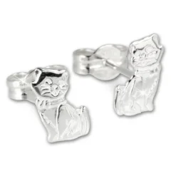 SilberDream Ohrringe Katze 925 Sterling Silber Ohrstecker SDO512