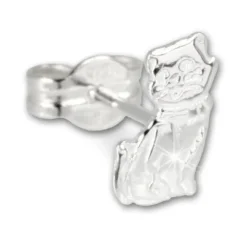 SilberDream Ohrringe Katze 925 Sterling Silber Ohrstecker SDO512