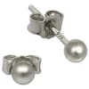 SilberDream Ohrringe Kugel matt 925 Sterling Silber Ohrstecker SDO597J3M