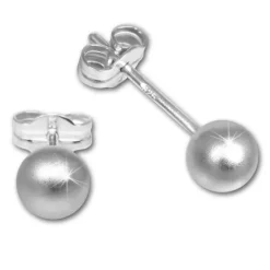 SilberDream Ohrringe Kugel 5mm matt 925er Silber Ohrstecker SDO5545