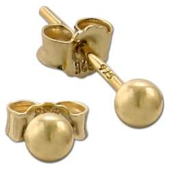 SilberDream Ohrringe Kugel 925 Sterling Silber vergoldet Ohrstecker SDO597Y3S