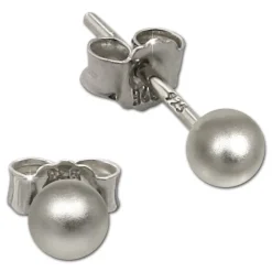 SilberDream Ohrringe Kugel 925 Sterling Silber matt Ohrstecker SDO597J4M