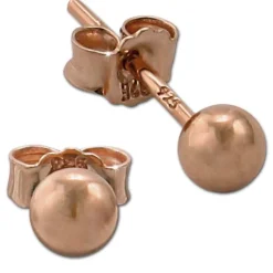 SilberDream Ohrringe Kugel 925 Sterling Silber rose Ohrstecker SDO597E4S