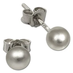 SilberDream Ohrringe Kugel matt 925 Sterling Silber Ohrstecker SDO597J5M