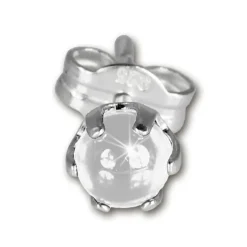SilberDream Ohrringe Kugel weiß 925 Silber Ohrstecker SDO533W