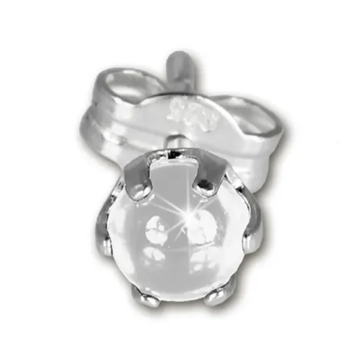 SilberDream Ohrringe Kugel weiß 925 Silber Ohrstecker SDO533W