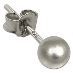 SilberDream Ohrringe Kugel matt 925 Sterling Silber Ohrstecker SDO597J5M