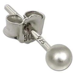 SilberDream Ohrringe Kugel matt 925 Sterling Silber Ohrstecker SDO597J3M