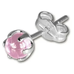 SilberDream Ohrringe Kugel rosa 925 Sterling Silber Ohrstecker SDO533A