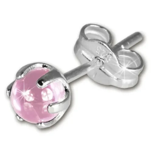 SilberDream Ohrringe Kugel rosa 925 Sterling Silber Ohrstecker SDO533A