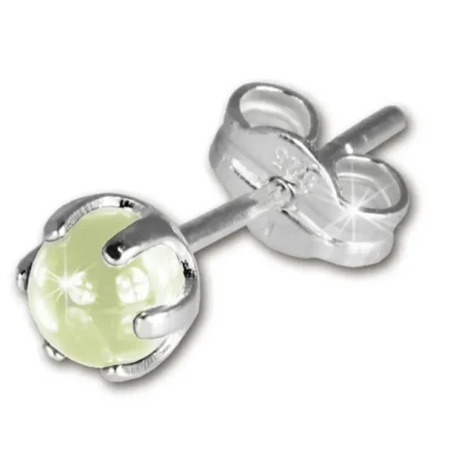 SilberDream Ohrringe Kugel hellgrün 925 Silber Ohrstecker SDO533L
