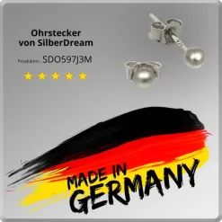 SilberDream Ohrringe Kugel matt 925 Sterling Silber Ohrstecker SDO597J3M