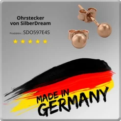 SilberDream Ohrringe Kugel 925 Sterling Silber rose Ohrstecker SDO597E4S