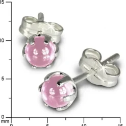 SilberDream Ohrringe Kugel rosa 925 Sterling Silber Ohrstecker SDO533A