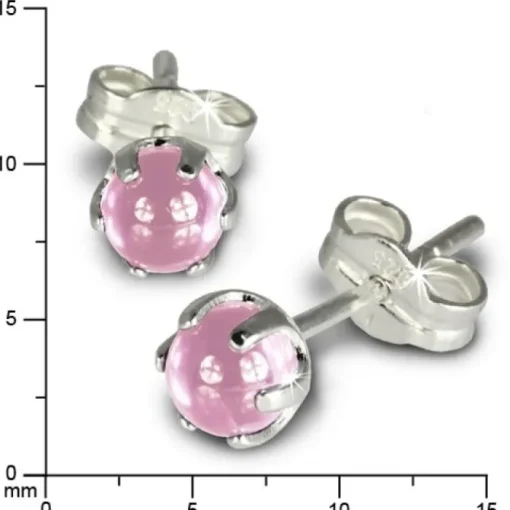 SilberDream Ohrringe Kugel rosa 925 Sterling Silber Ohrstecker SDO533A