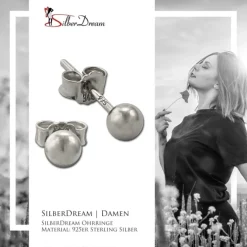 SilberDream Ohrringe Kugel 925 Sterling Silber Ohrstecker SDO597J4S