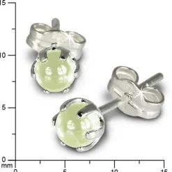 SilberDream Ohrringe Kugel hellgrün 925 Silber Ohrstecker SDO533L