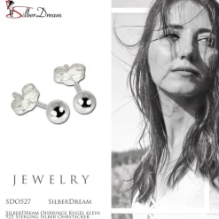 SilberDream Ohrringe Kugel klein 925 Sterling Silber Ohrstecker SDO527