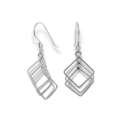 SilberDream Ohrringe Quadrate glänzend 925 Silber Ohrhänger SDO8801