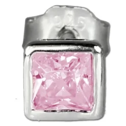 SilberDream Ohrringe Quadrat Zirkonia rosa Silber Ohrstecker SDO704A