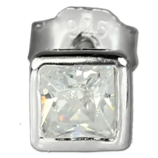SilberDream Ohrringe Quadrat Zirkonia weiß Silber Ohrstecker SDO704W