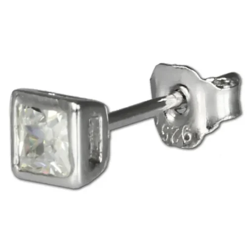 SilberDream Ohrringe Quadrat Zirkonia weiß Silber Ohrstecker SDO704W