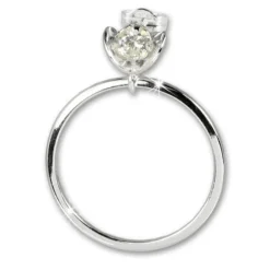 SilberDream Ohrringe Ring mit Blüte weiß 925 Silber SDO526W