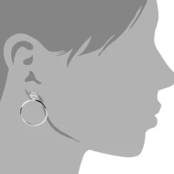 SilberDream Ohrringe Ring mit Blüte weiß 925 Silber SDO526W