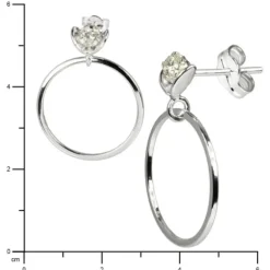 SilberDream Ohrringe Ring mit Blüte weiß 925 Silber SDO526W