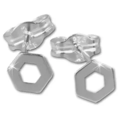 SilberDream Ohrringe Sechseck offen 925er Silber Ohrstecker SDO541