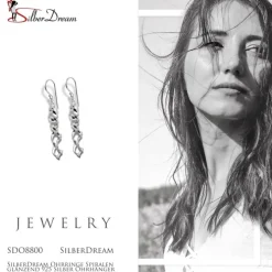 SilberDream Ohrringe Spiralen glänzend 925 Silber Ohrhänger SDO8800