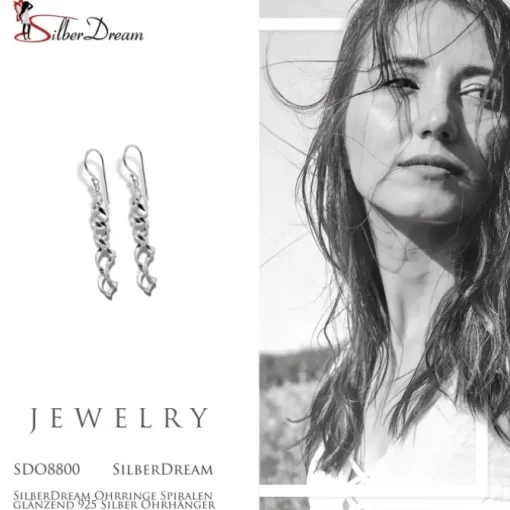 SilberDream Ohrringe Spiralen glänzend 925 Silber Ohrhänger SDO8800