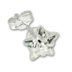 SilberDream Ohrringe Stern Zirkonia weiß 925 Silber SDO513W